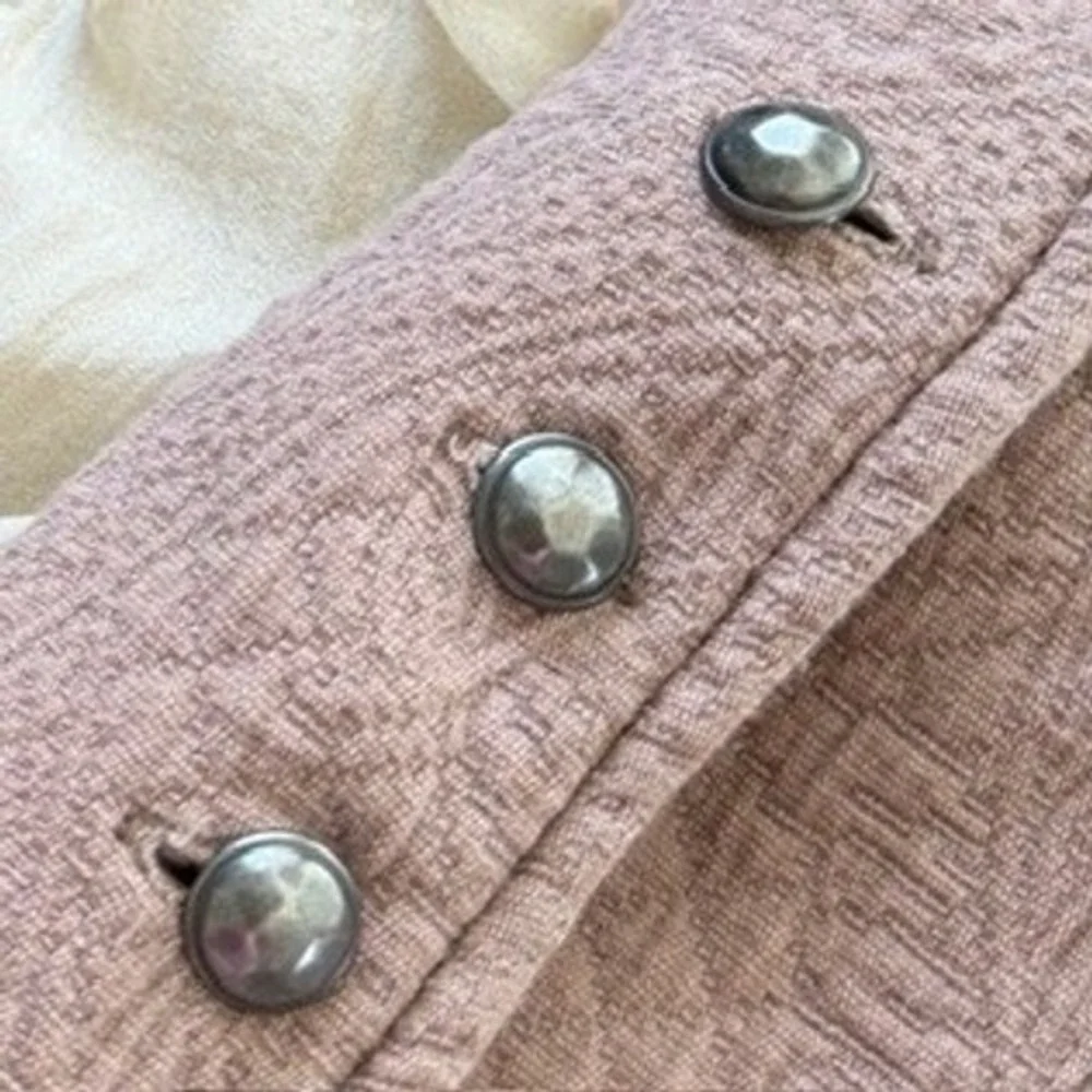 Free People Victorian Military Jacket Ruffle Mauve Steampunk Grunge Distressed 0